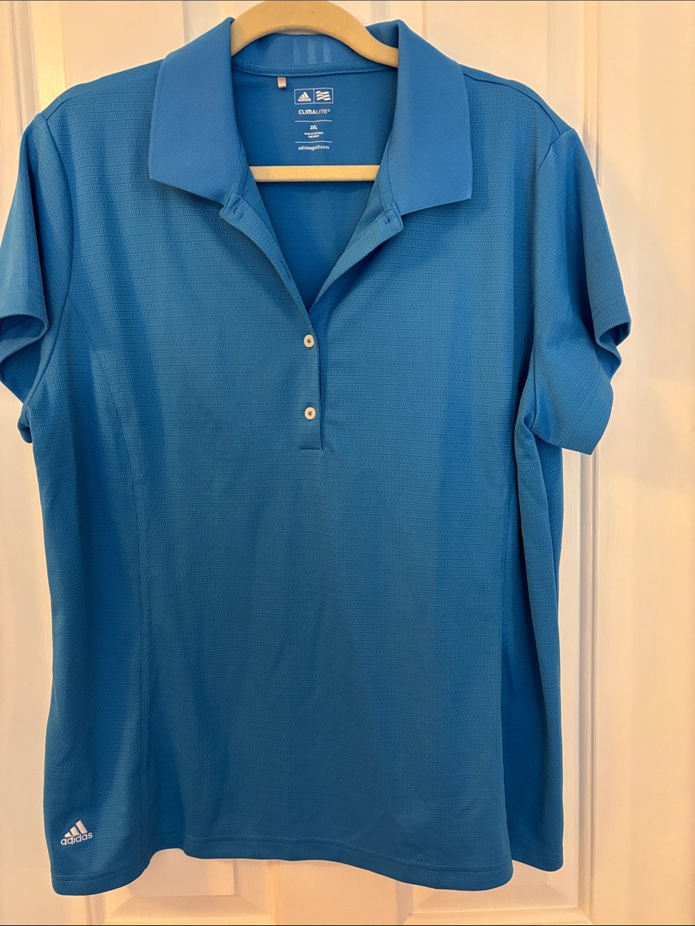 adidas Women's Bright Blue Short-Sleeve Polo